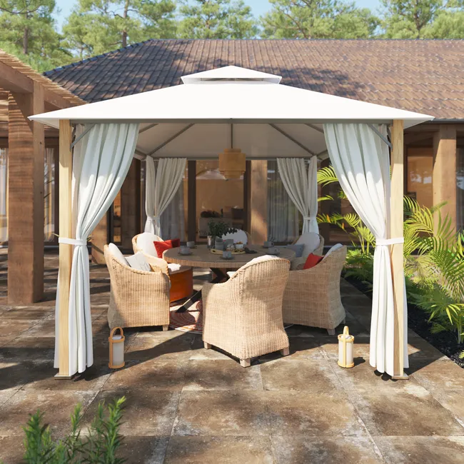 Pergola in alluminio NATERIAL Ágora bianca 301×401 cm