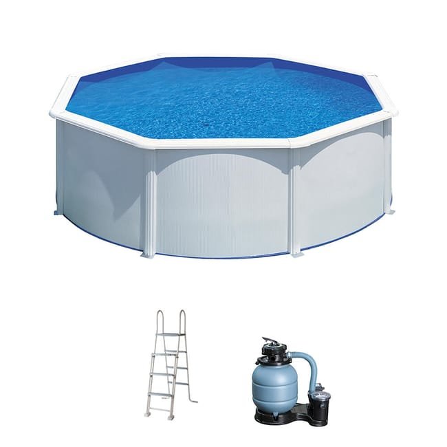 Piscina smontabile in acciaio bianco rotonda GRE Ø 3,5 x 1,2 m
