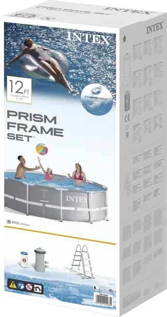 Piscina tubolare in poliestere grigio / argento rotonda xx0.99m con depuratore a cartuccia INTEX