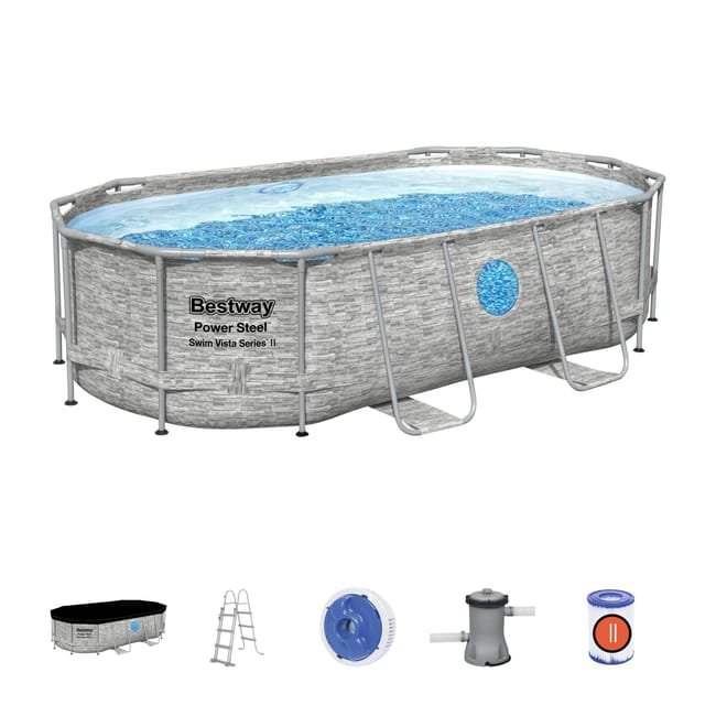 Piscina tubolare in PVC ovale BESTWAY 4.27×2.5×1 m