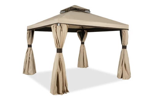 Pabellón de jardín con mosquitera y cortinas Valencia 3x3m
