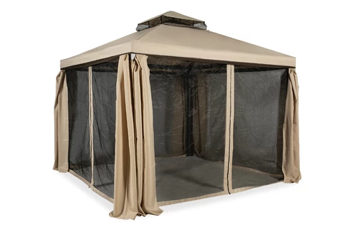 Pabellón de jardín con mosquitera y cortinas Valencia 3x3m