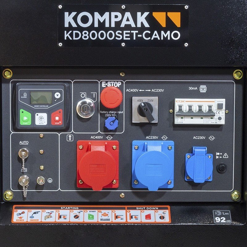 Generatore diesel Full Power Kompak KD8000SET-CAMO 7900 W