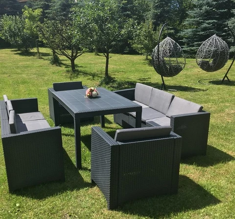 Conjunto de muebles en technorattan Colorado Apetito 8 antracita Bica