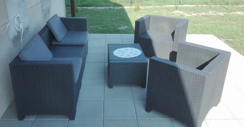 Móveis de jardim com sofá grande Colorado Coffee 5 antracite Bica