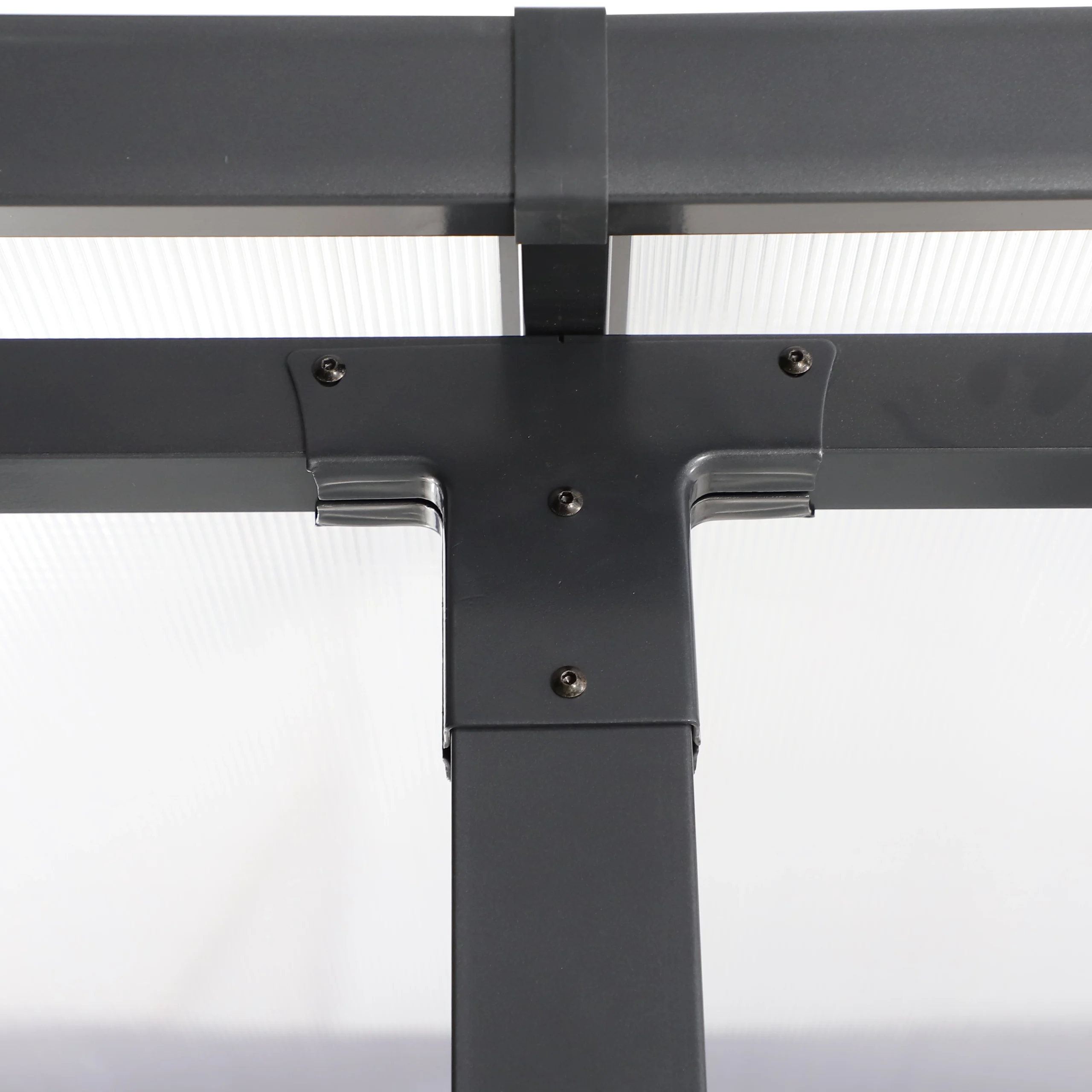 Pergola in alluminio addossata con copertura NATERIAL da 400 x 350 cm grigia