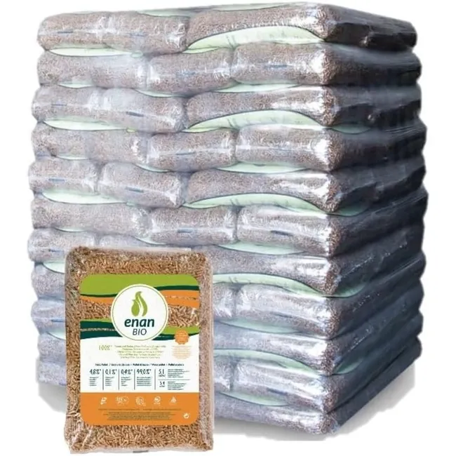 ENAN Bio – Palette mit 70 Säcken Pellets von 15 Kilo EN Plus A1 (1050 kg). Lieferung nach Hause