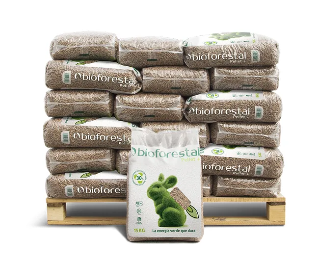 Palette mit 42 Säcken Pellets BIOFORESTAL