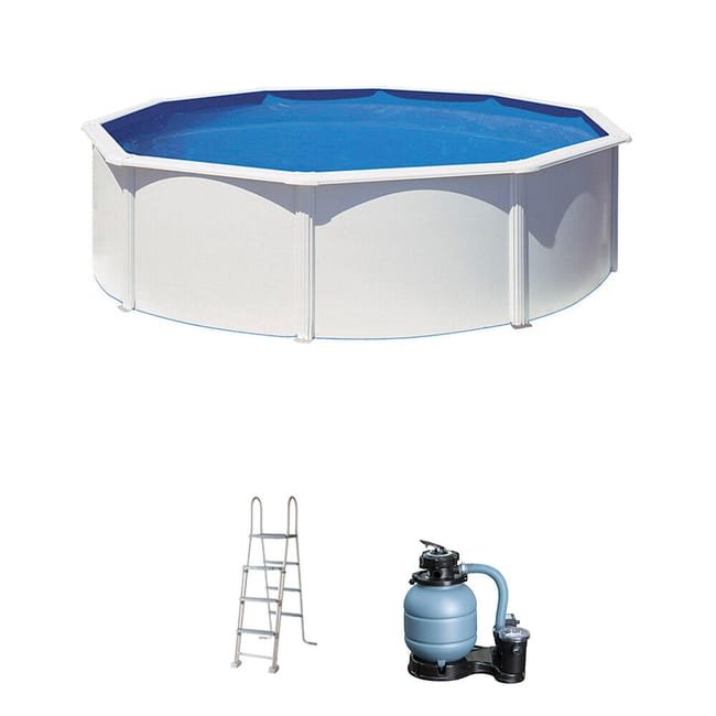 Piscina desmontável de aço branco redonda GRE Ø 4,6 x 1,2 m